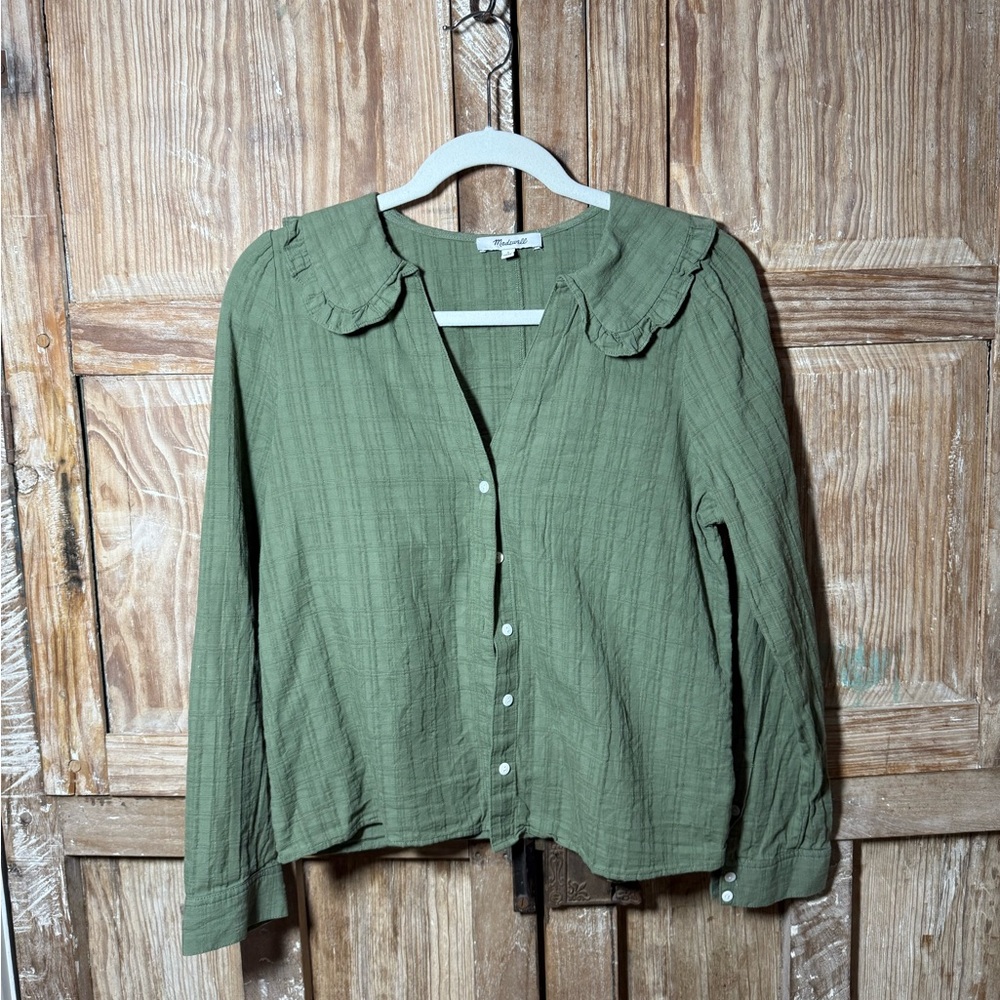 Green Button-Up Blouse